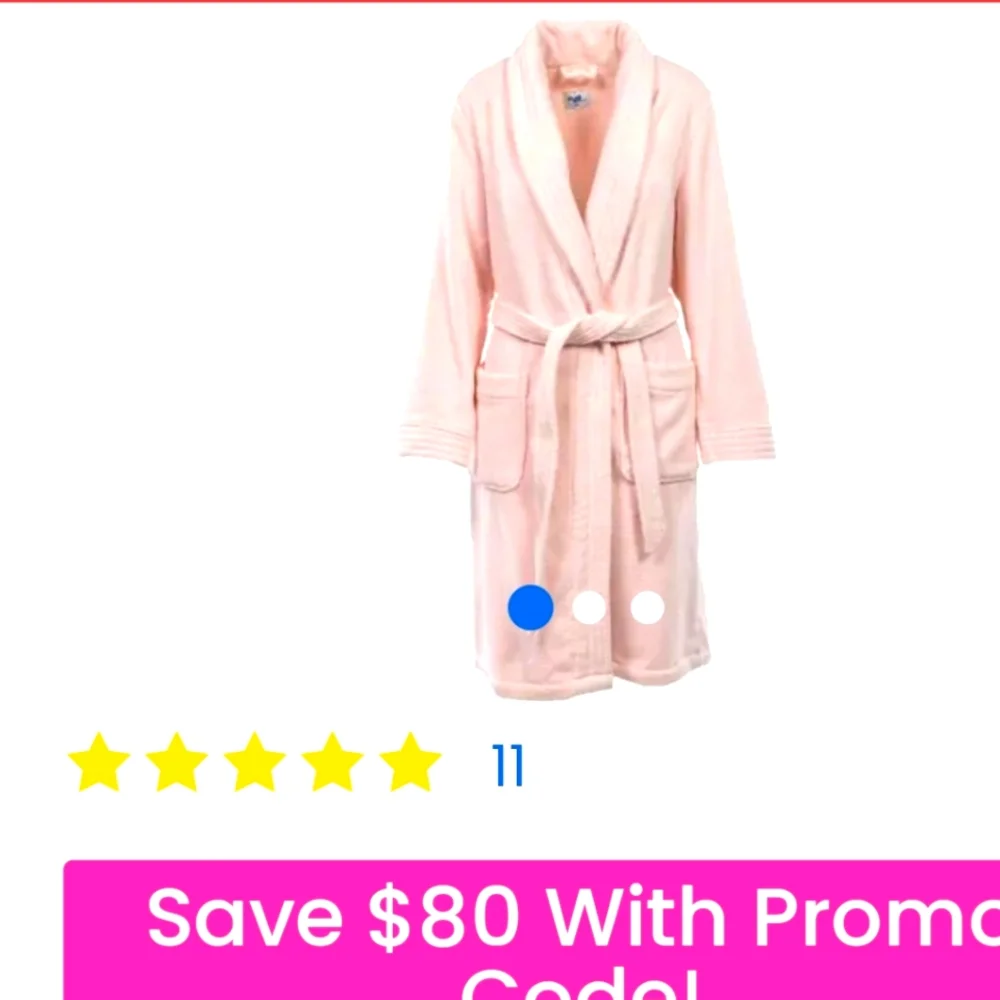 My Pillow 100% Supima Cotton HEAVYWEIGHT Bath Robe Blush~Pink size Medium - Picture 1 of 7